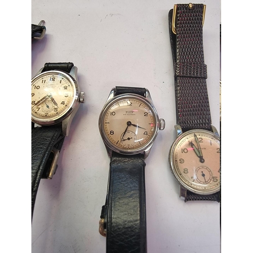 998I - Five vintage wristwatches, by Timor; Lanco; Tissot; Marvin and Bernex.