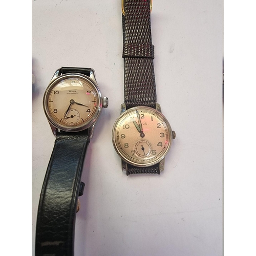 998I - Five vintage wristwatches, by Timor; Lanco; Tissot; Marvin and Bernex.