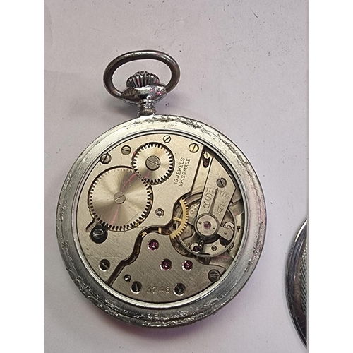 998S - A rare vintage RNIB Braille nickel plated hunter cased stem wind pocket watch, 49mm.... 