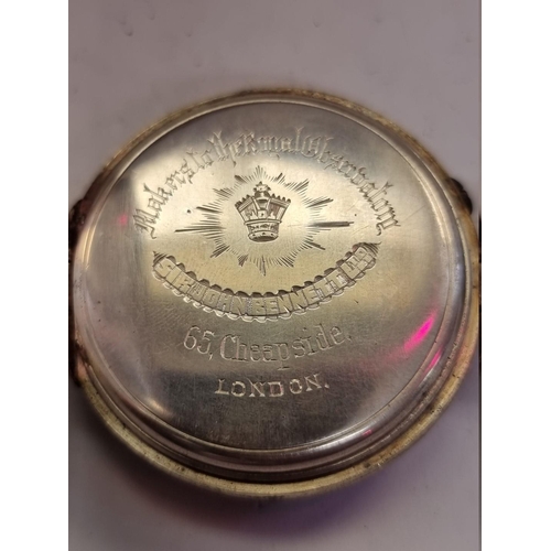 998V - A Victorian silver Sir John Bennett stem wind open face pocket watch, 50mm, No.84048, London 1896; t... 