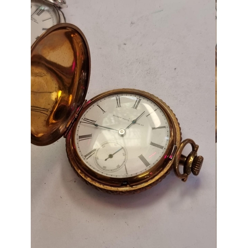 998W - Three various Waltham open face pocket watches; to include a silver and a .935 example; together wit... 