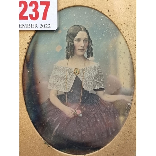 1237 - A mixed lot, to include a leather cased Daguerreotype photograph, 12.5 x 9.5cm. (5)