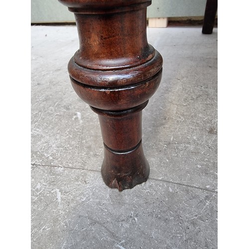 1092 - A good circa 1900 carved mahogany and red leather desk chair. 