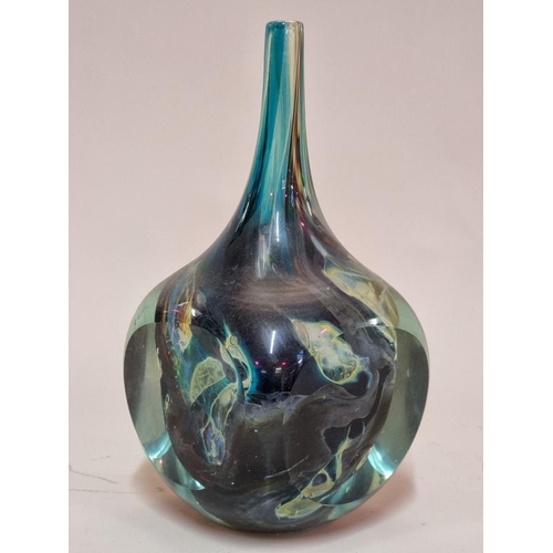 1383 - A large Mdina 'Fish Axe Head' glass vase, in the manner of Michael Harris, dated 1980, 28cm high; to... 