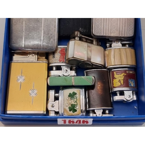 1510 - Tobacciana: a silver matchbook case; together with lighters and cigarette cases.