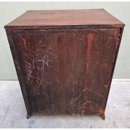 1022 - A George III mahogany three drawer chest, 75cm wide.