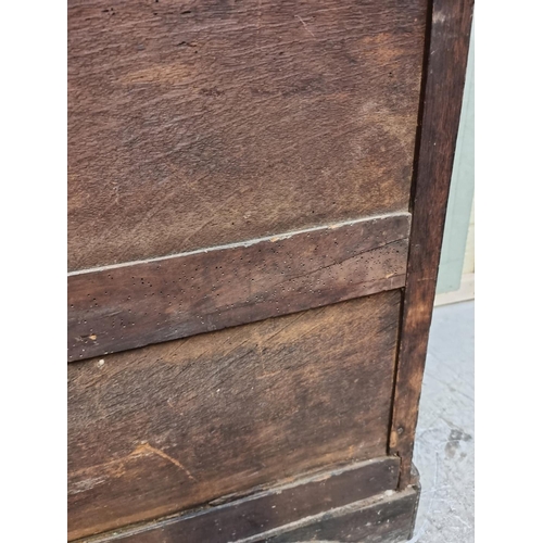 1026 - An 18th century oak panelled chest of drawers, 87cm wide.   ... 