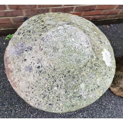 1041 - A pair of antique sandstone staddle stones, 73cm high.