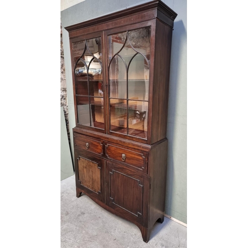 1068 - A Regency mahogany secretaire bookcase, 124cm wide.