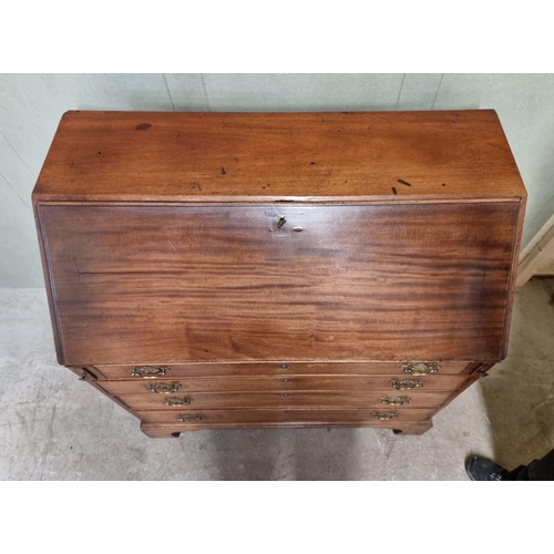 1076 - A George III mahogany bureau, 102cm wide. 