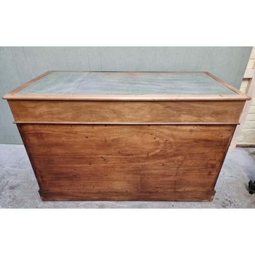 1080 - A late Victorian mahogany pedestal desk, with kneehole cupboard, 120.5cm wide.  ... 