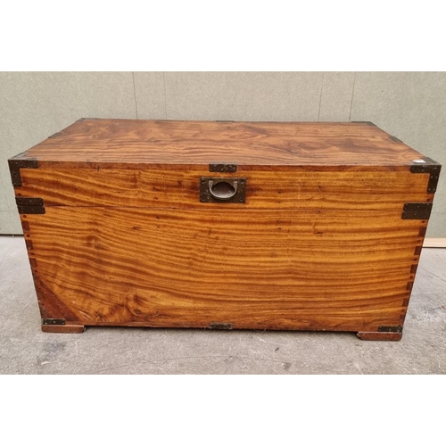 1081 - A 19th century camphor wood coffer, 46.5cm high x 92.5cm wide x 49cm deep. ... 