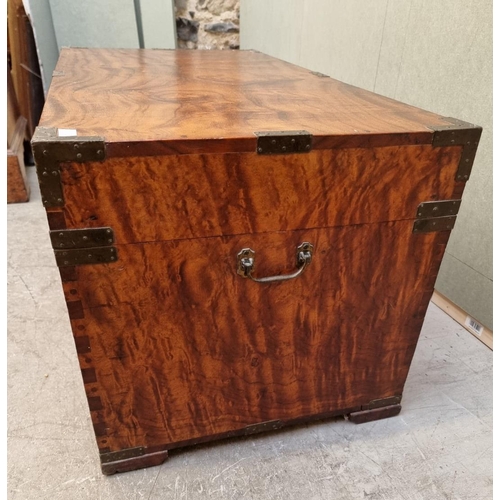 1081 - A 19th century camphor wood coffer, 46.5cm high x 92.5cm wide x 49cm deep. ... 