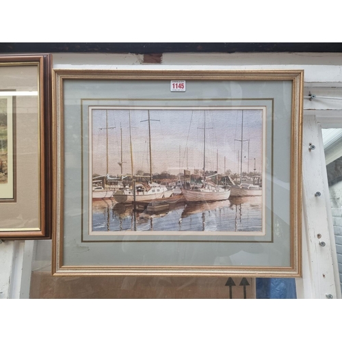 1145 - W P Howorth, 'Chichester Yacht Basin', signed, watercolour and body colour, 25.5 x 36cm; together wi... 