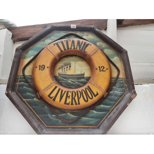 1155 - A reproduction Titanic plaque, 61.5cm wide. 