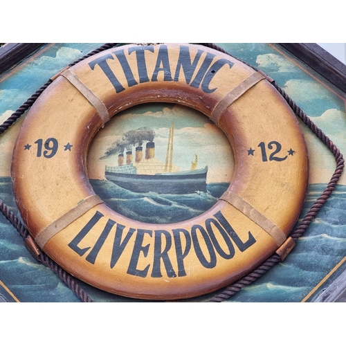 1155 - A reproduction Titanic plaque, 61.5cm wide. 