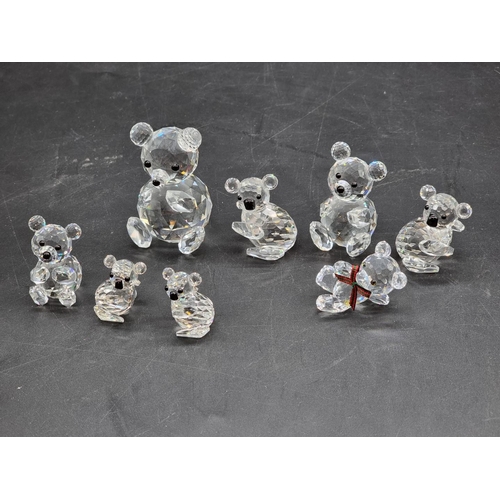 1238 - Swarovski: eight bears, to include a Teddy Bear, each boxed. (8)