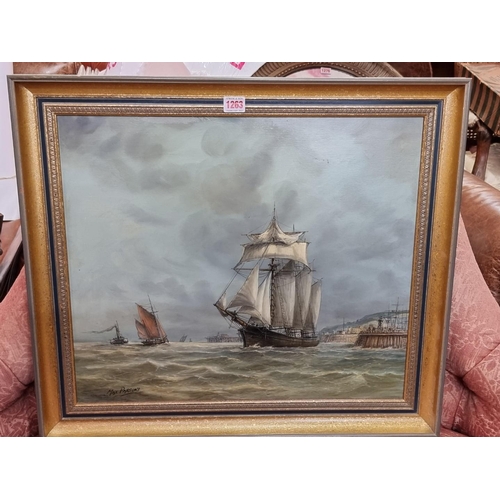 1263 - Max Parsons, sailing boats off Dover, signed, oil on board, 45.5 x 53.5cm. ... 