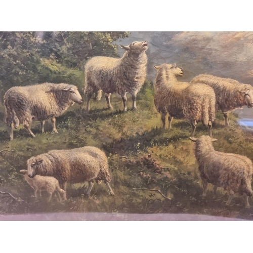 1268 - Eugene Verboeckhoven, sheep in a landscape, signed and dated Paris 184?, oil on canvas, 49 x 60cm.... 