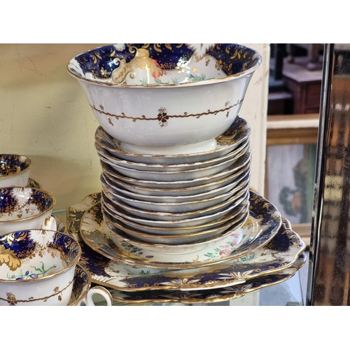 1273 - A extensive Victorian porcelain tea service, (some damage and repair).