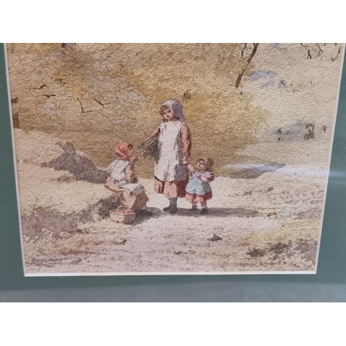 1278 - G Bartlett, children on a country path, signed, watercolour, 25.5 x 18cm. ... 