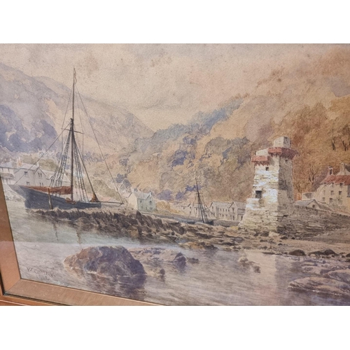 1280 - W Cutlan, a West Country harbour, signed and dated 1904, watercolour, 33 x 47.5cm. ... 