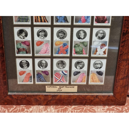 1287 - A set of fifty Ogden's 'National Hunt Trainers' cigarette cards, circa 1925, framed and glazed. ... 