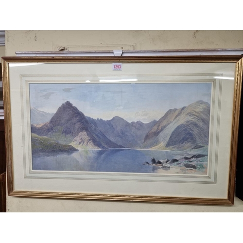 1293 - J Dalziel, a Highland loch, signed and dated 1902, watercolour, 30 x 60cm.