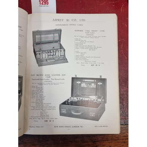 1295 - A scarce Asprey brochure or trade catalogue, circa 1930s, colour and black and white, over 200 pages... 