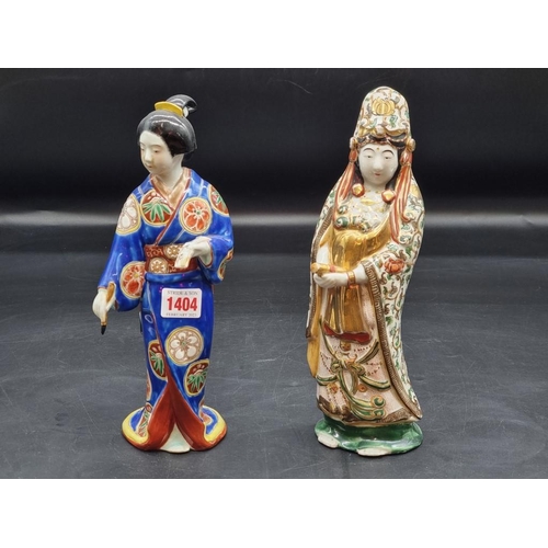 1404 - WITHDRAWN FROM SALE: Two Japanese porcelain figures, largest 28cm high.