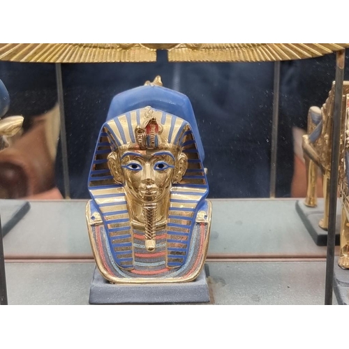 1412 - A collection of Franklin Mint 'Treasures of Tutankhamun', with certification, largest 12.5cm high; t... 