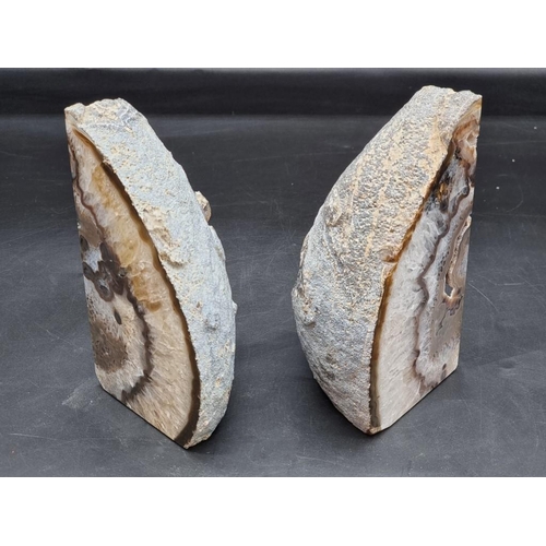 1450 - Natural History: a pair of specimen quartz bookends, 17cm high. 