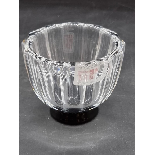 1457 - A 1930s Orrefors clear and black glass vase, by Simon Gate, 8cm high.