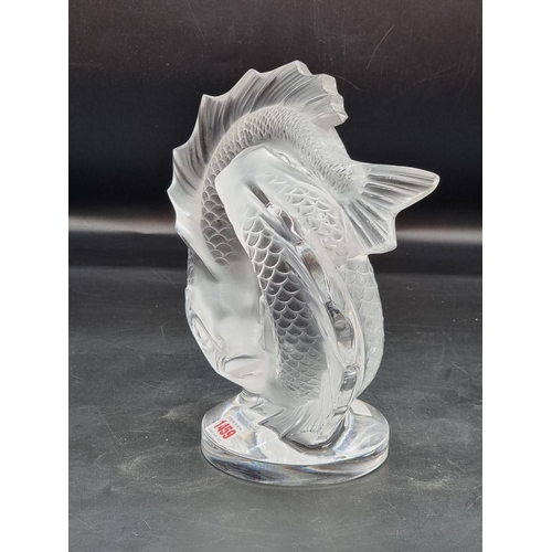 1459 - A large Lalique double fish glass sculpture, 28.5cm high. 