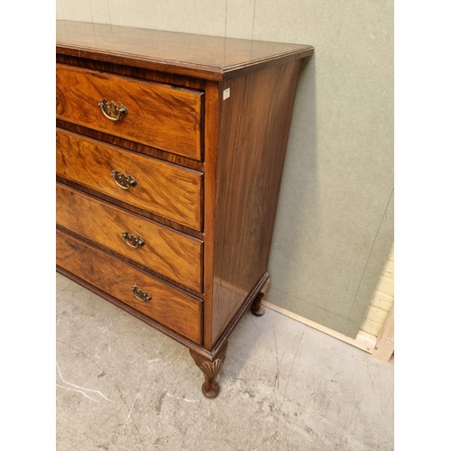 1626 - A 1930s figured walnut chest of drawers, 110cm high x 106.5cm wide.