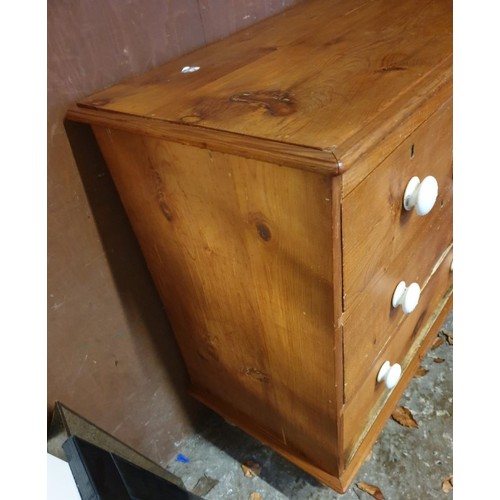 1625 - A Victorian pine chest of drawers, 86.5cm high x 84cm wide.