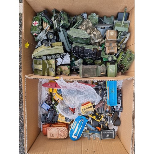 1641 - Diecast: a quantity of military and other vehicles, in playworn condition, to include examples by Di... 