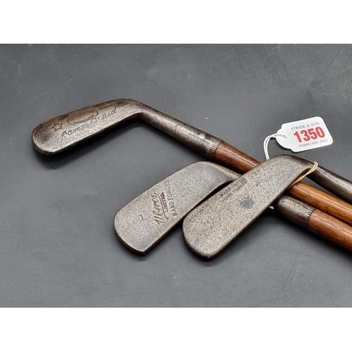 1350 - Three vintage hickory shafted golf clubs, one inscribed 'James Braid'.