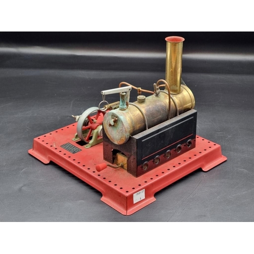 1461 - A Mamod stationary steam engine, 26.5cm wide. 