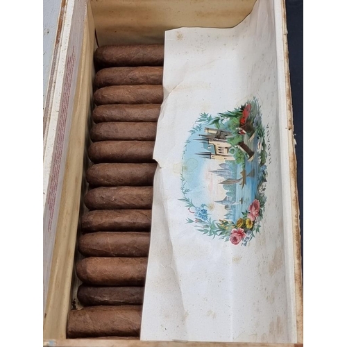 1487 - An incomplete box of twenty eight cigars, the box inscribed 'Romeo y Julieta, Cremas de ll Corte',&n... 