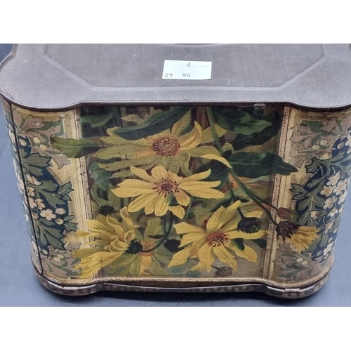 1502 - A large early 20th century Keen's Mustard tin, with floral decoration, 18cm wide.