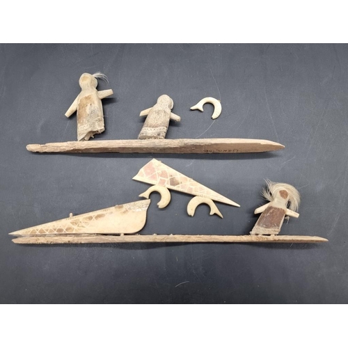 1533 - A small group of Inuit bone carvings. 