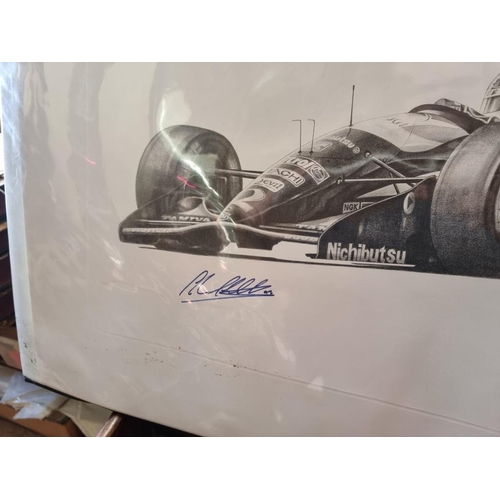 1593 - Automobilia: Alan Stammers, a set of seven Formula 1 monochrome prints, each signed, one additionall... 