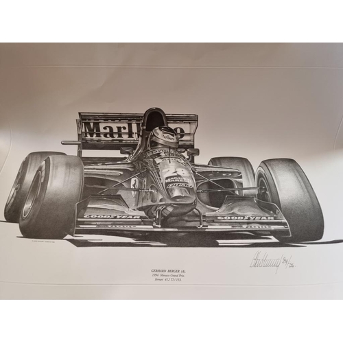 1593 - Automobilia: Alan Stammers, a set of seven Formula 1 monochrome prints, each signed, one additionall... 