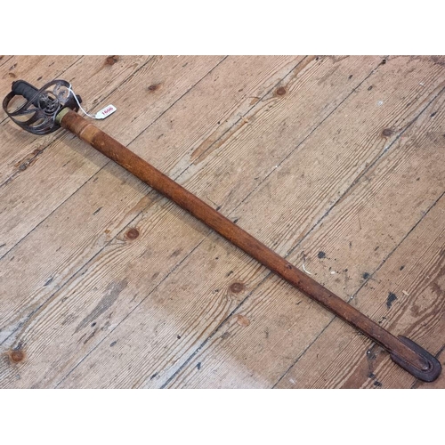 1606 - A Victorian Light Infantry officer's sword and leather scabbard.