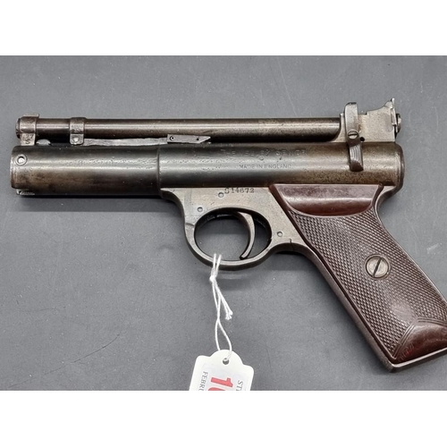 1614 - A vintage Webley Senior .177 cal air pistol, Batch No.672, Serial No.S14672.