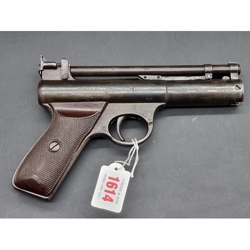 1614 - A vintage Webley Senior .177 cal air pistol, Batch No.672, Serial No.S14672.