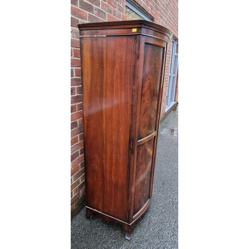 1616 - An early 20th century mahogany bowfront hall robe, 175.5cm high x 81cm wide x 58cm deep.... 