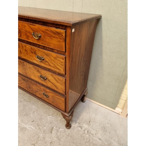 1626 - A 1930s figured walnut chest of drawers, 110cm high x 106.5cm wide.