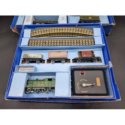 11 - Hornby: a Dublo EDP11 passenger train set 'Silver King'; together with an EDG7 Tank Goods Train set,... 